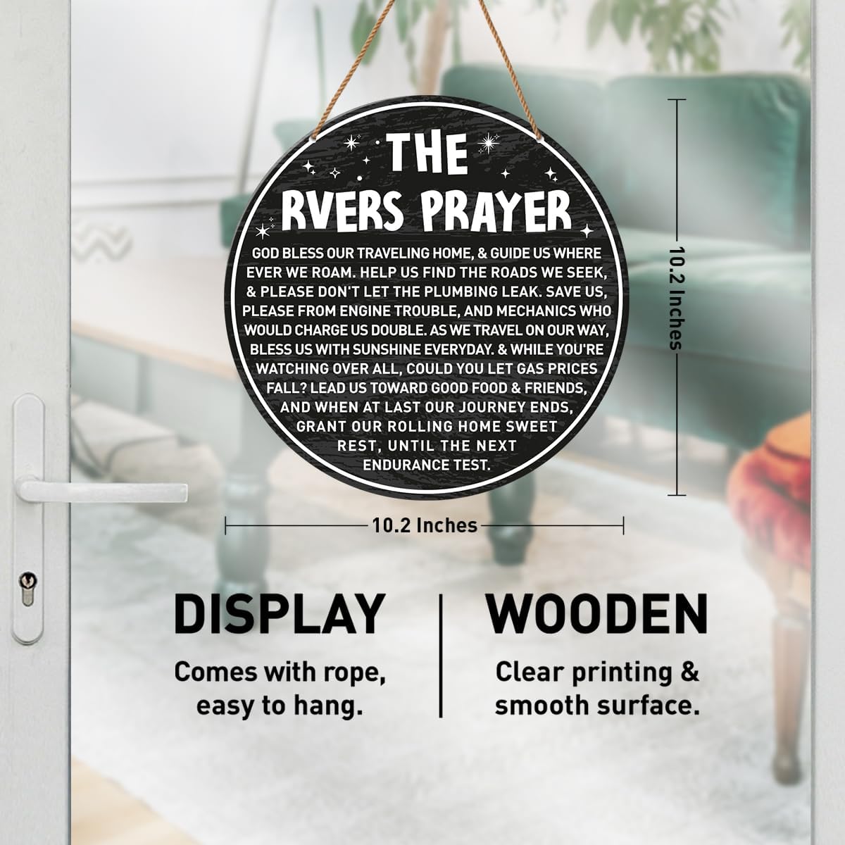 The RVers Prayer Camping Wall Decor Sign for Camper RV K871520