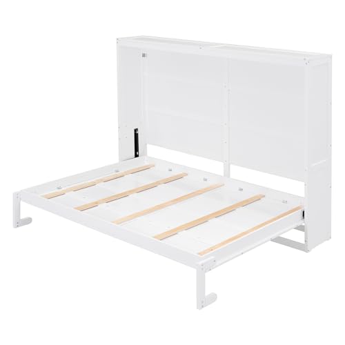 Murphy Bed Queen Size Folding Cabinet with Shelf for Guest Room Home Office H769