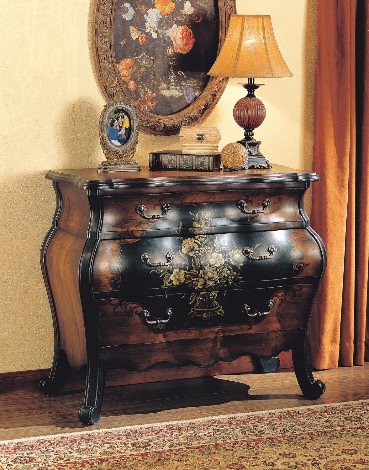 Acme Roma 3 Drawers Bombay Chest Antique Black Oak J535