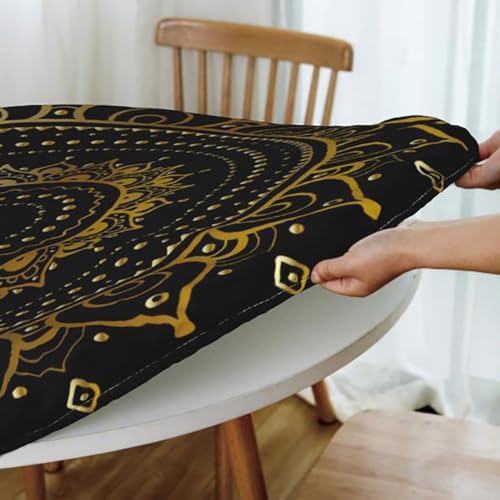 Multicolor Seamless Tartan Table Cloth for Round Tables 40-44 Inch I7415