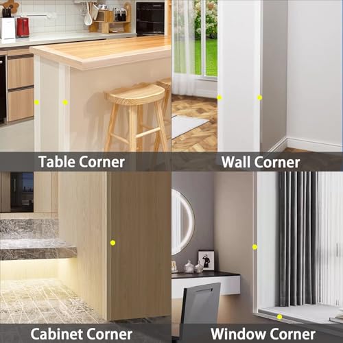Gaahing 4 Pack Clear Corner Guards, Self-Adhesive L-Shaped Wall Edge Protector O469