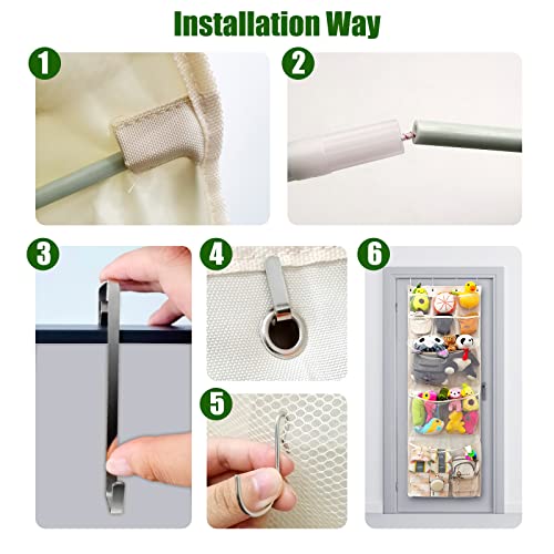 Stuffed Animal Storage Over Door Organizer with 9 Mesh Pockets C4910