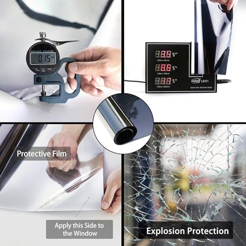 ConCus-T One Way Window Film Privacy Heat Control Anti UV Black 23.62In x 13.1Ft P46416