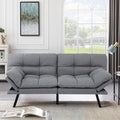 MUUEGM Memory Foam Futon Sofa Bed, Futon with Adjustable Backrests Armrests and Convertible, Modern Design Futon Couch for Living Room, Apartment, Office, Small Room, 71" Daybed Brown