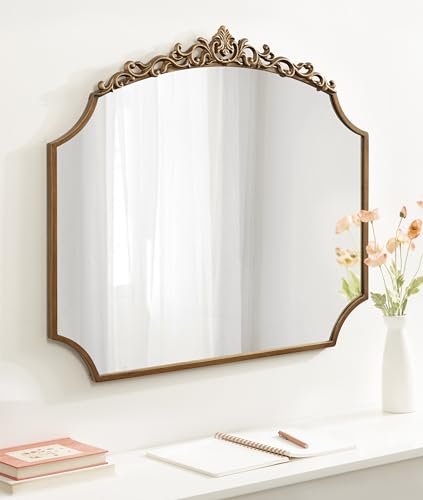 Kate and Laurel Arendahl Ornate Arched Scallop Mirror, 24 x 36, Antique Gold P8364