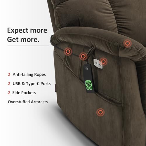 MCombo Dual Motor Power Lift Recliner Chair with Massage and Heating, Beige F8967
