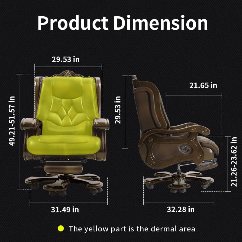 White-dinosaur Doodle4 Leather Recliner Office Chair N369