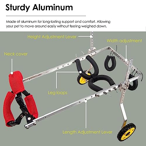 Pet Wheelchair for Dogs with Back Brace, Small Dog Cat Walk Cart V7312