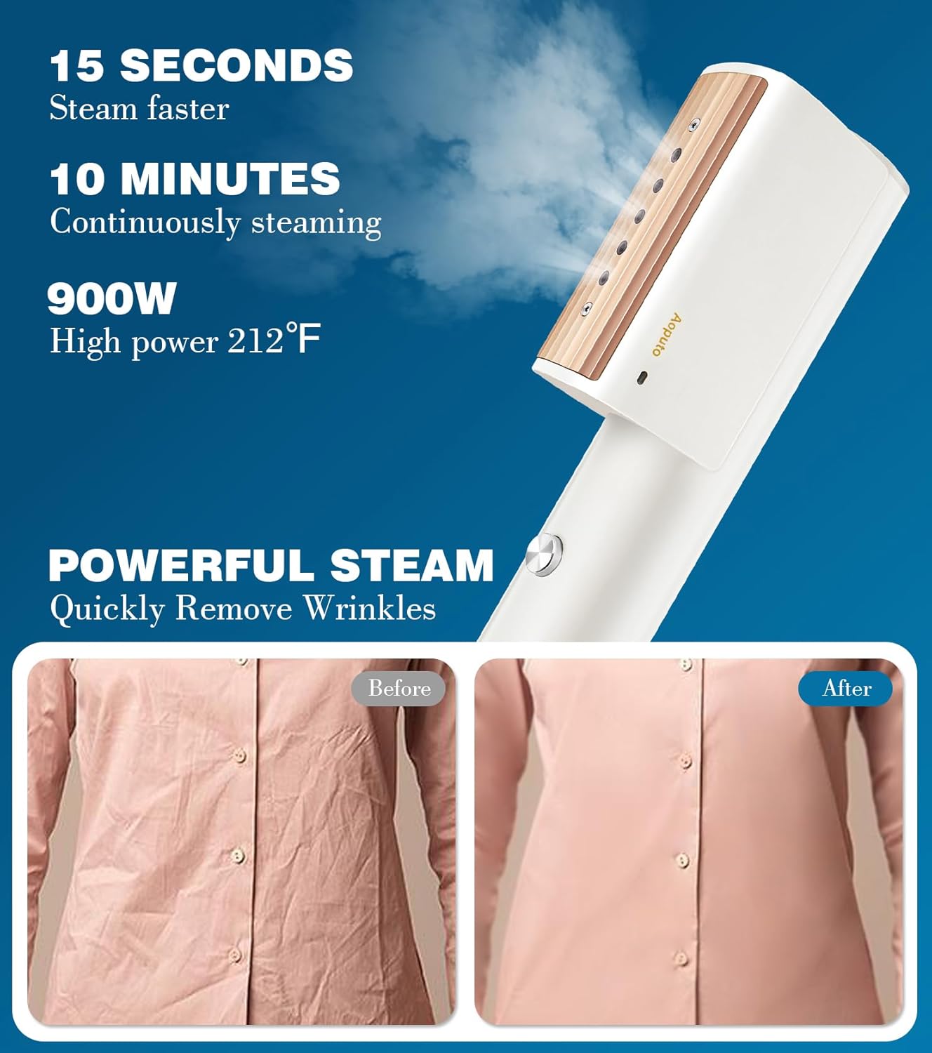 Portable Handheld Travel Steamer for Clothes, 15s Heat Up, Wrinkle Remover Q832