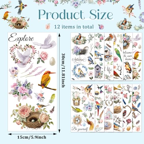 gisgfim 12 Sheets Rub on Transfers for Crafts and Furniture, 11.9 x 5.9 Inch U30735