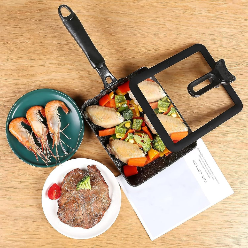 Premium Tamagoyaki Pan Nonstick with Lid - Japanese Omelette Pan V9746