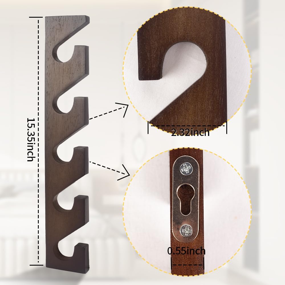 Wall Mounted Wooden Hat Rack for Baseball Caps, 3 Pack Q8953