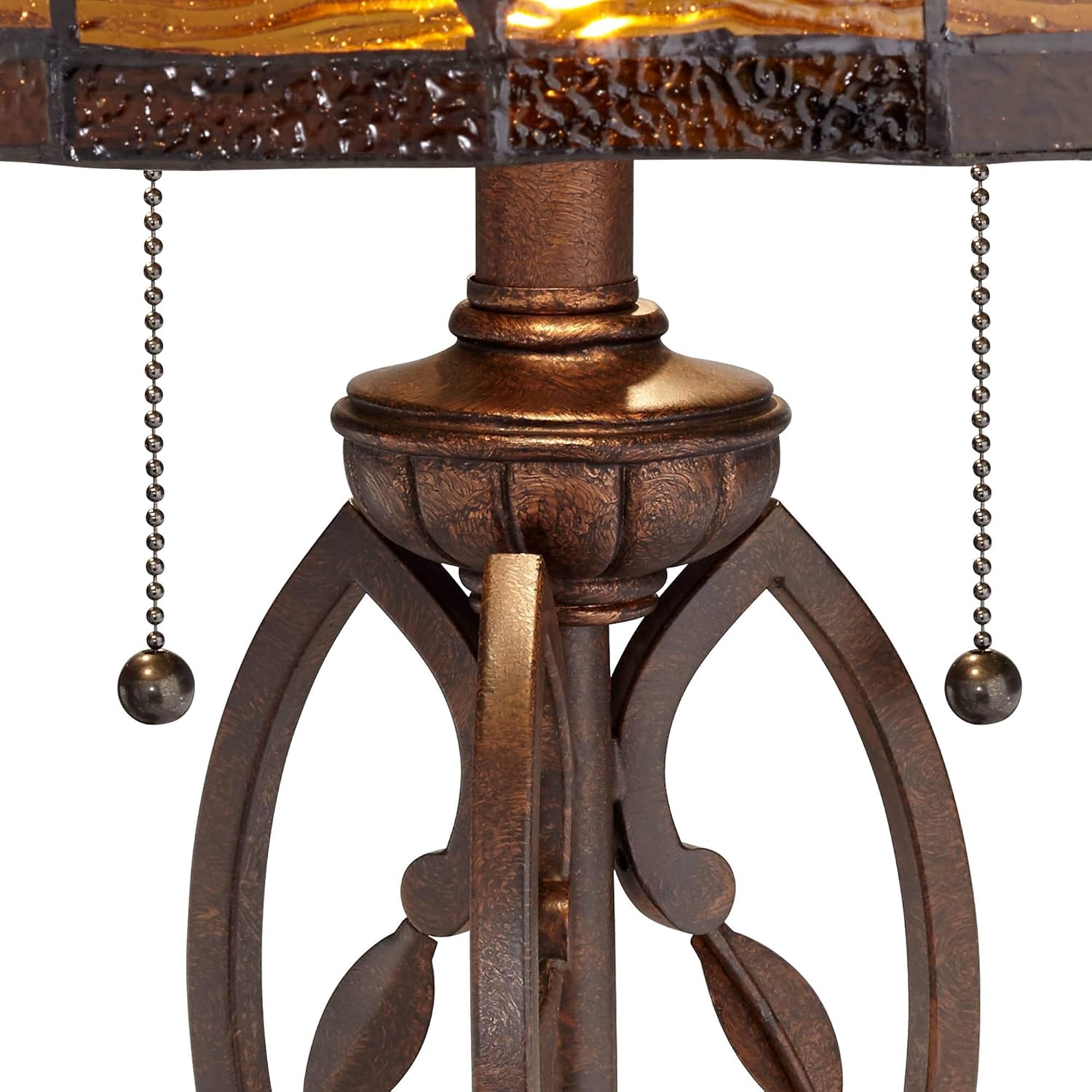 Robert Louis Tiffany Traditional Tiffany Style Table Lamp 26" High Bronze Brown Leaf and Vine Glass Shade D273336