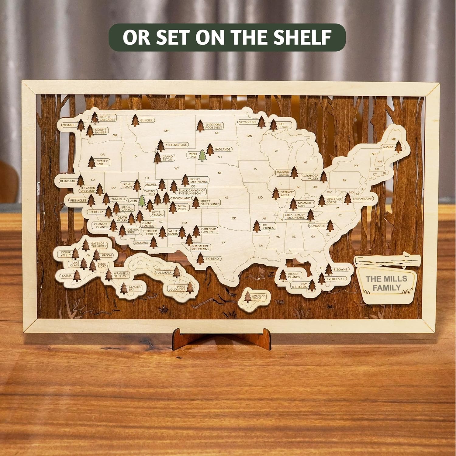 Personalized US National Parks Map Wall Art P6385