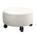 ZHOUXIAO Low Ottoman Rolling Stool with Wheels, Roller Seat Short Rolling Foot Stools with Universal Swivel Caster Wheels Leather Little Small Stools on Wheels for Garage red