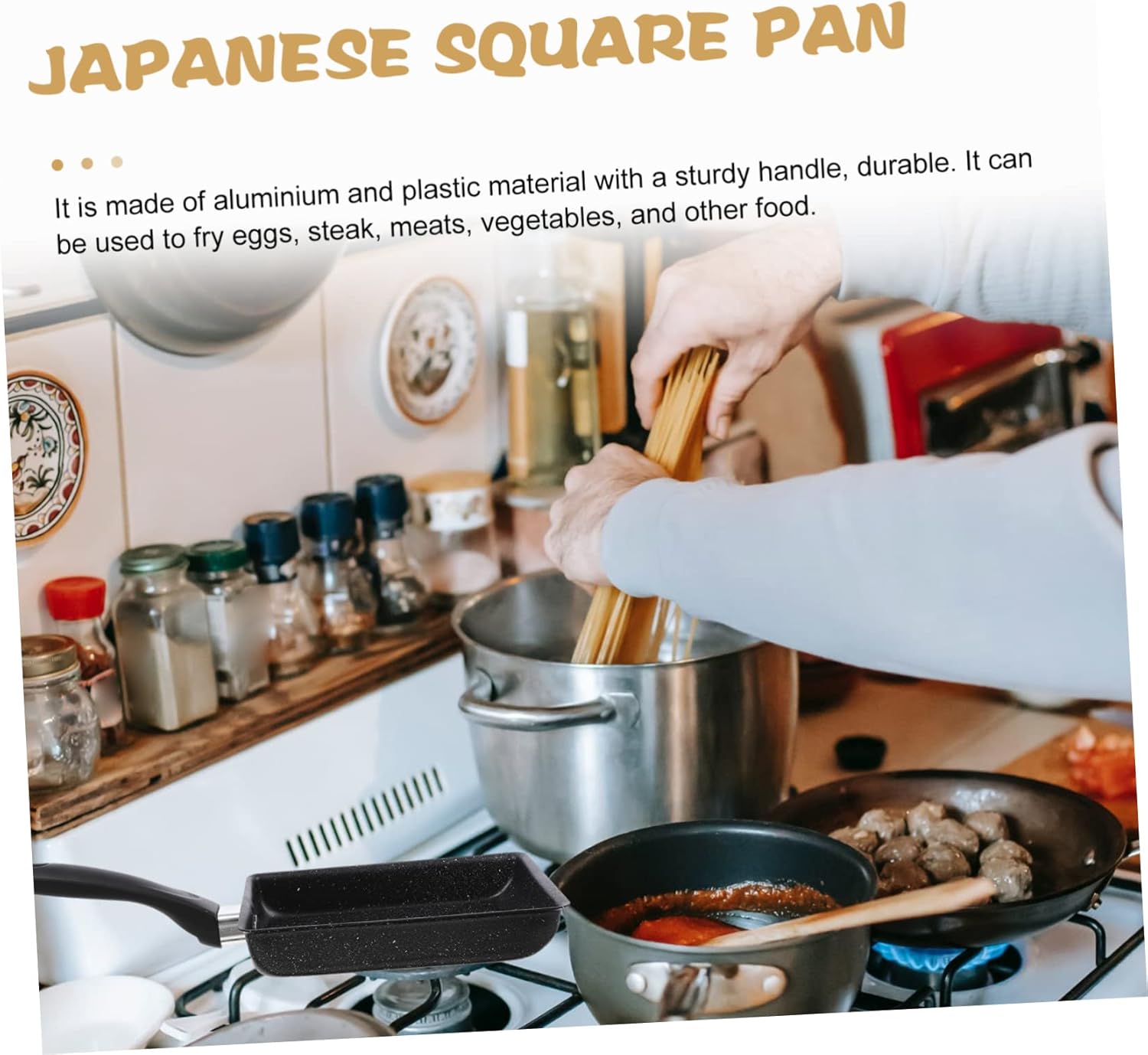 Tamagoyaki Square Griddle Pan Nonstick Japanese Omelette Pan F789