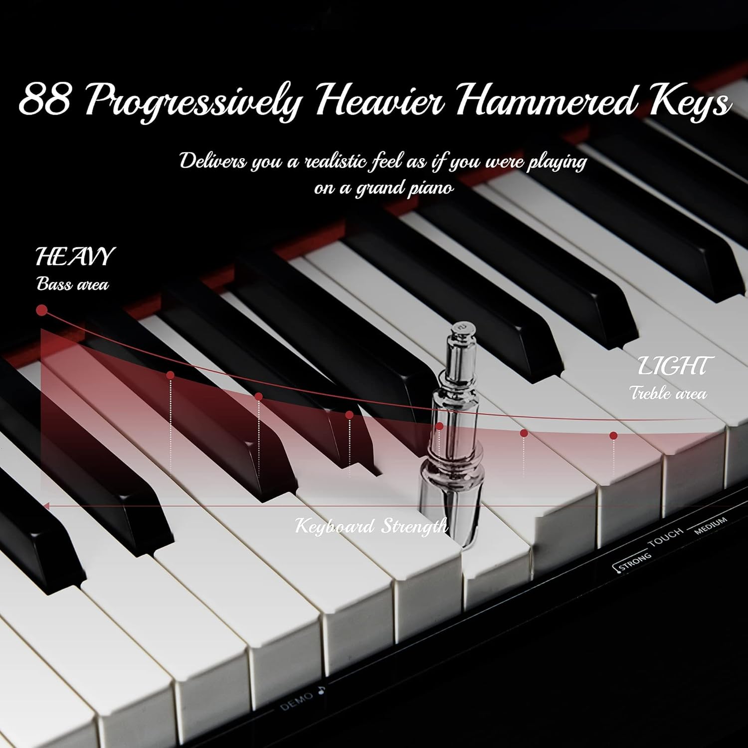 Lexington 88 Key Weighted Digital Piano with Hammer Action, Black Z626