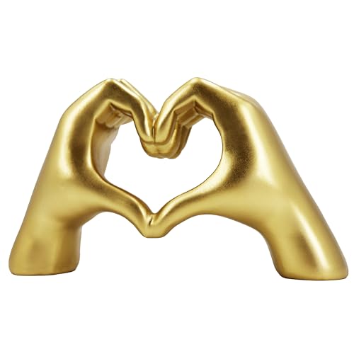 Heart Shape Statue, heart hands Gesture Decoration,Silver Home Decor for Living Room, Table, Office, Wedding, Party Decoration,Unique Gift for Women Heart Hands Sculpture