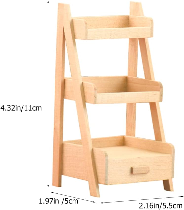 2pcs Doll House Rack Wear-Resistant Miniature Shelf Mini Furniture U78091