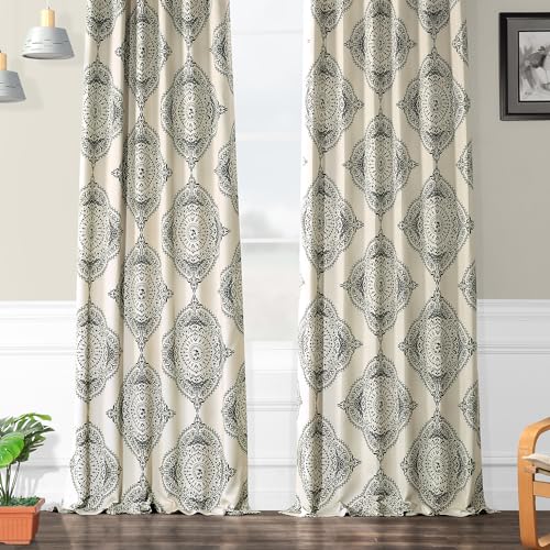 HPD Half Price Drapes Printed Room Darkening Curtains 50 x 84, Henna Clover G5068