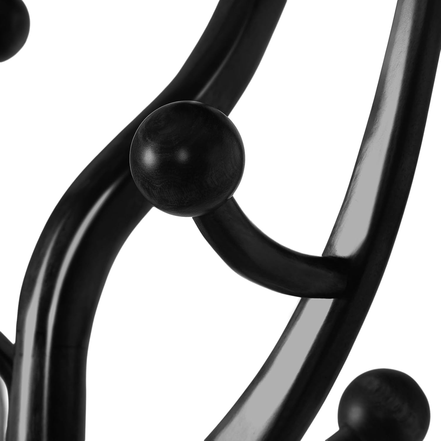 Heavy Duty Freestanding Wood Coat Rack with 8 Hooks, Black P4885