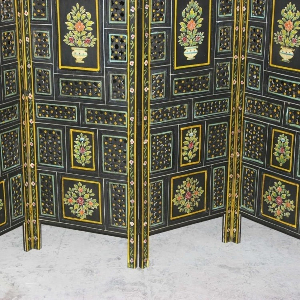 Hand Carved Indian Painted Partition Divider U225