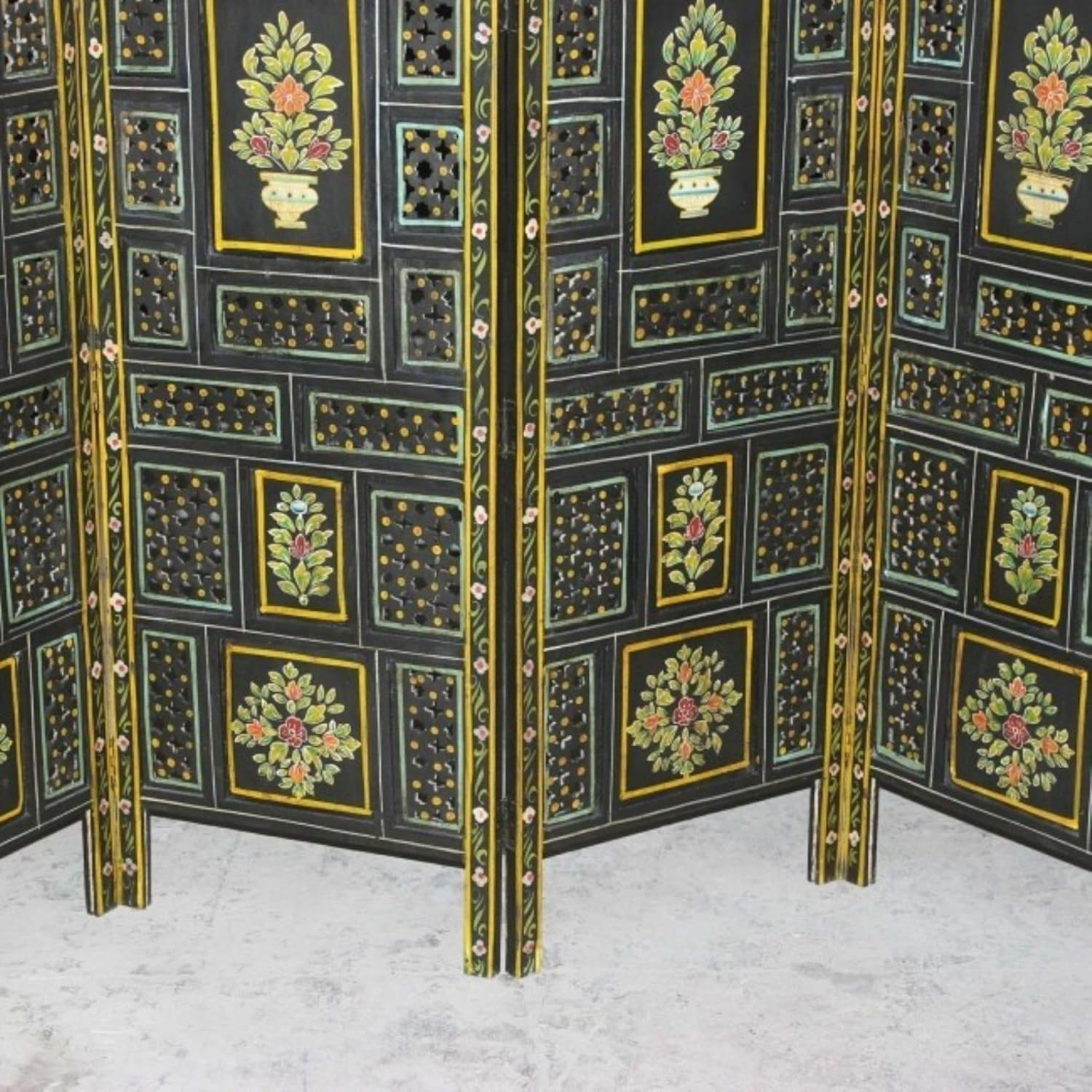 Hand Carved Indian Painted Partition Divider U225