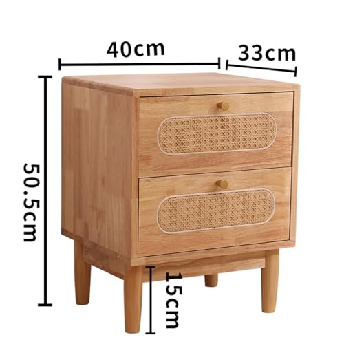 Bed Side Table with 2 Drawers for Bedroom, Small Spaces Y29676