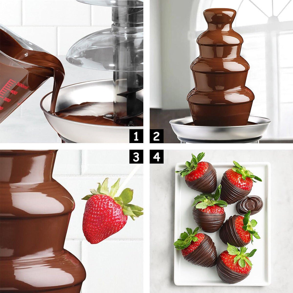4 Tier Stainless Steel Chocolate Fondue Fountain O624390