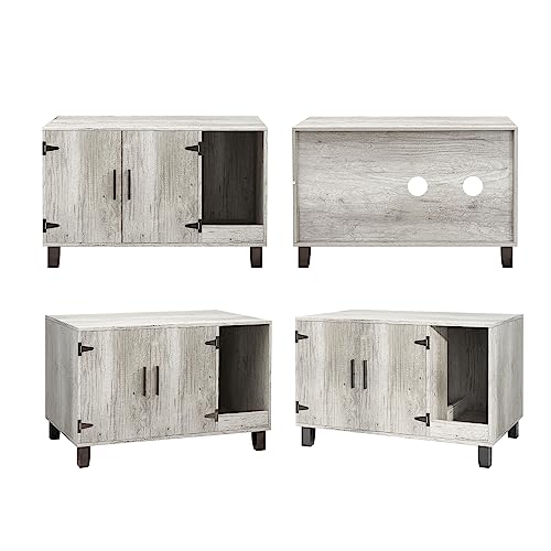 TaoHFE Litter Box Enclosure Cat Furniture with Scratch Pad (Pine) B593