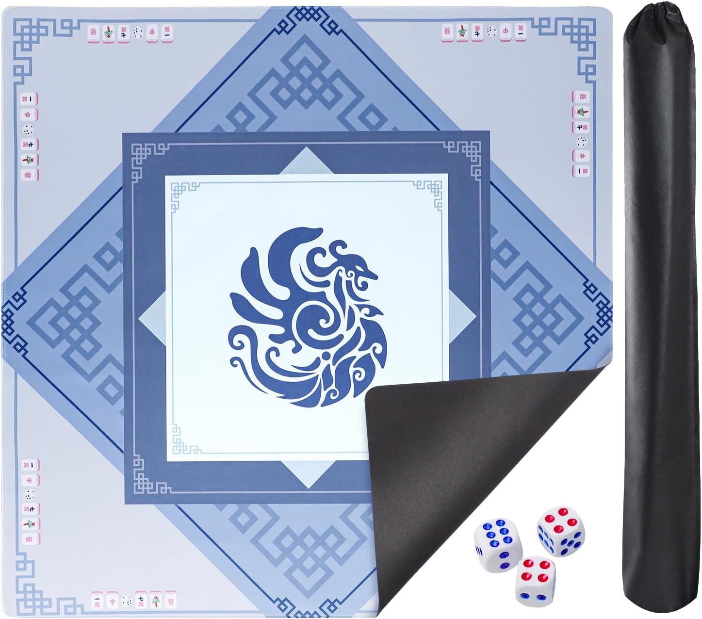American Mahjong Game Set 166 Tiles with Racks, Mat and Carrying Bags Q968186