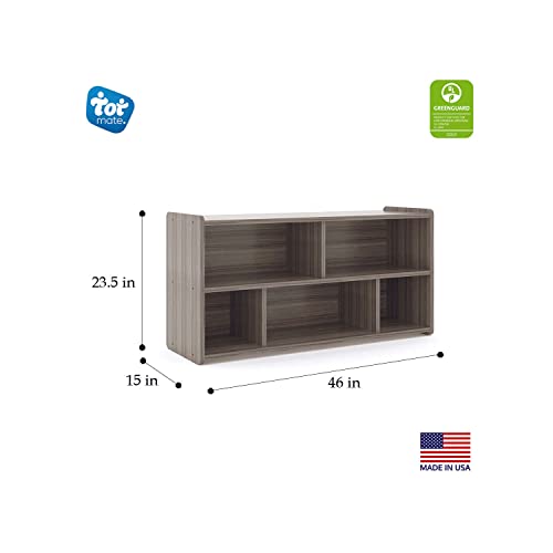 Toddler 5-Compartment Storage Cubby Shelf Wooden Book and Toy Organizer D6502
