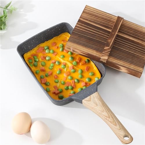 Japanese Omelette Pan Nonstick Tamagoyaki Pan with Lid and Oil Brush G47739