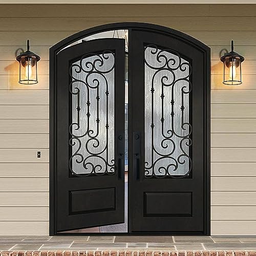 BGW 30X30X80 Left Inswing Matte Black Double Glazed Prehung Front Door H7166