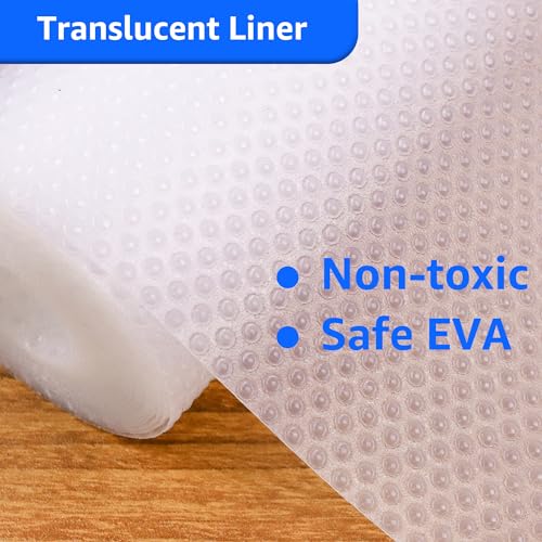 PABUSIOR Clear Shelf Liners for Cabinets, 11 Inch Wide, Non-Adhesive X996779