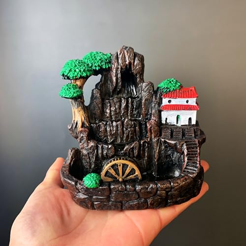 Resin Reflux Incense Holder Waterwheel Burner for Home Office T258991