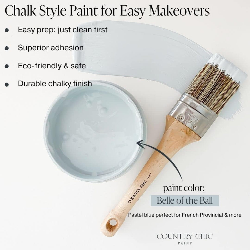 Chalk Style Paint + Paint Brush Bundle - Belle of the Ball Light Blue (Quart) U322775