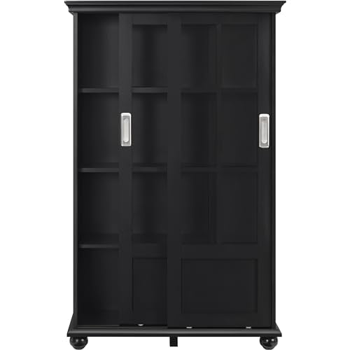 Ameriwood Home Aaron Lane Bookcase with Sliding Glass Doors, Red F651900