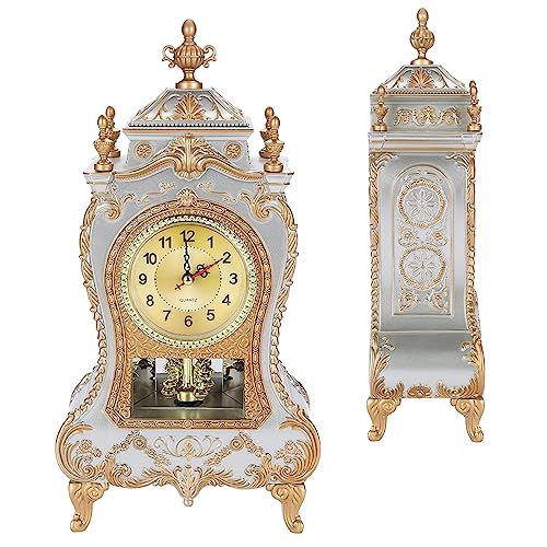Wnvivi Vintage Table Clock Antique Desk Alarm Clock White S660