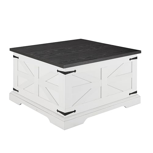 Goujxcy Farmhouse Lift Top Coffee Table with Hidden Storage V33587