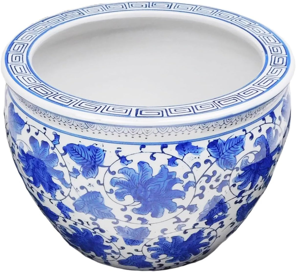 Blue and White Jardiniere by Oriental Furnishings X462213