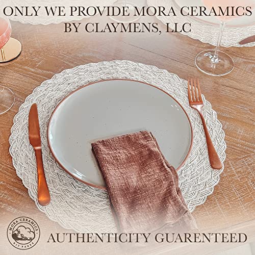 Mora Ceramic Artisan Matte Dinner Plates Set of 6, 10 inch, Dishwasher Safe Y28644