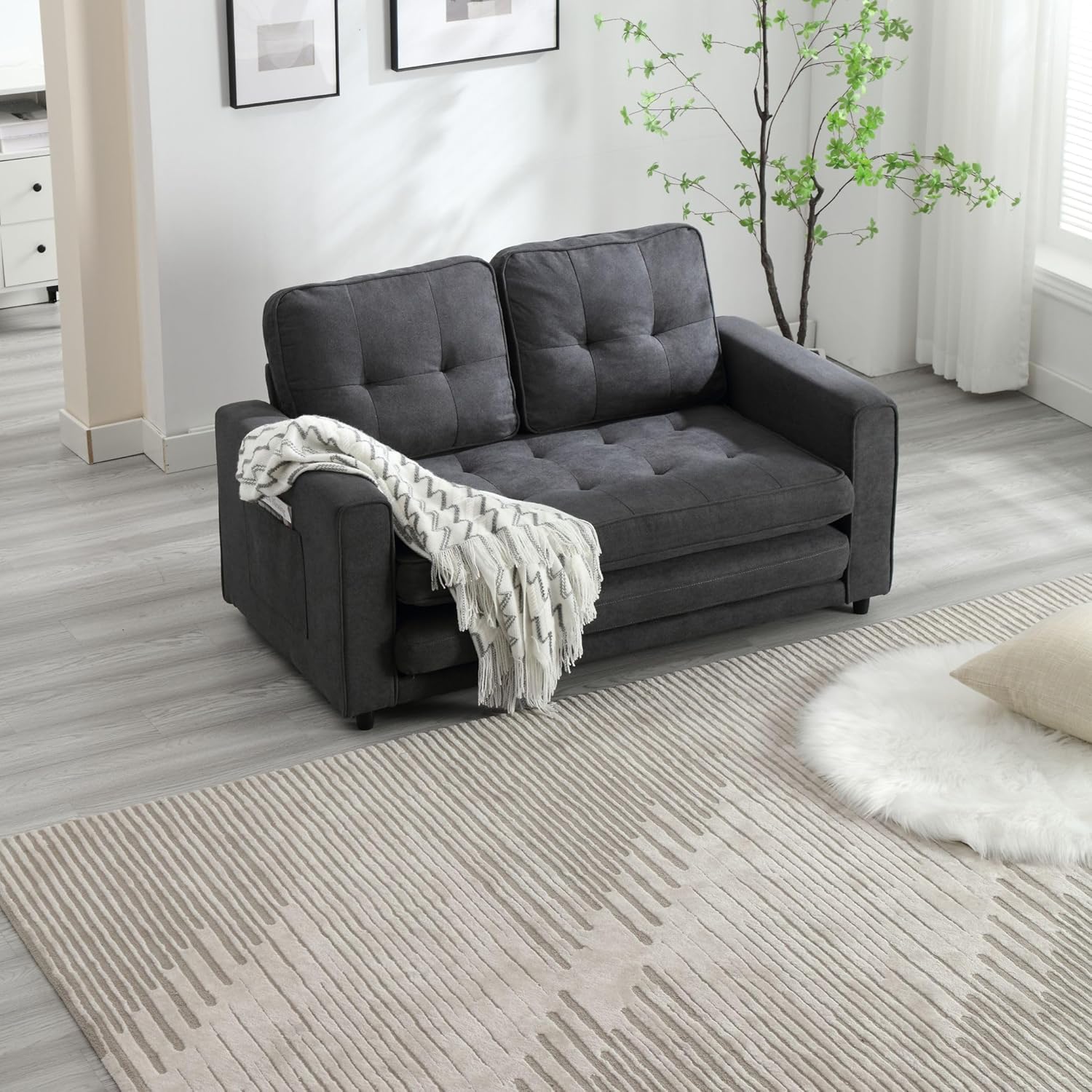 3 Fold Convertible Futon Sofa Bed Sleeper W3878