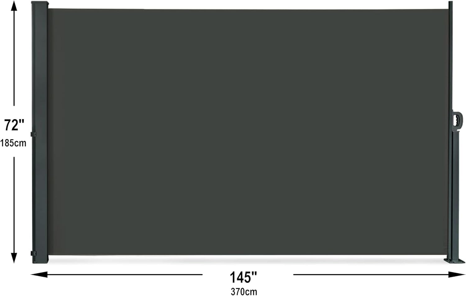 145" x 72" Retractable Side Awning Waterproof UV-Resistant Folding Privacy Screen (Gray) J226