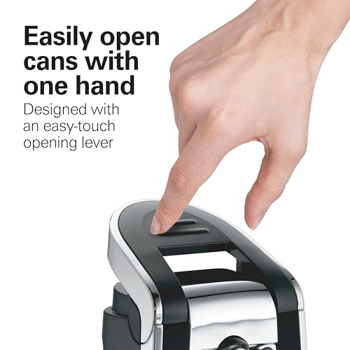 Hamilton Beach Smooth Edge Electric Automatic Can Opener with Easy Push Down Lever, Black and Chrome B202826