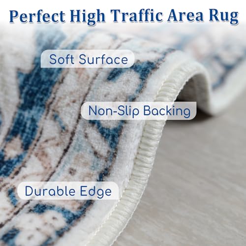 Vintage 9x12 Machine Washable Non Slip Area Rug Z60209