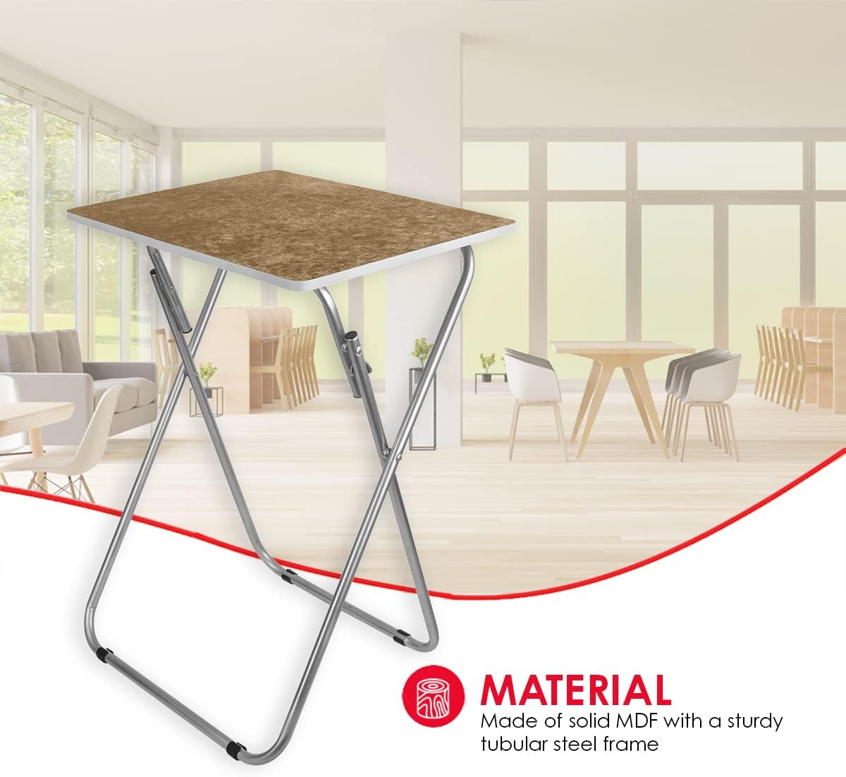 Home Basics Folding TV Tray Table, Brown U18762