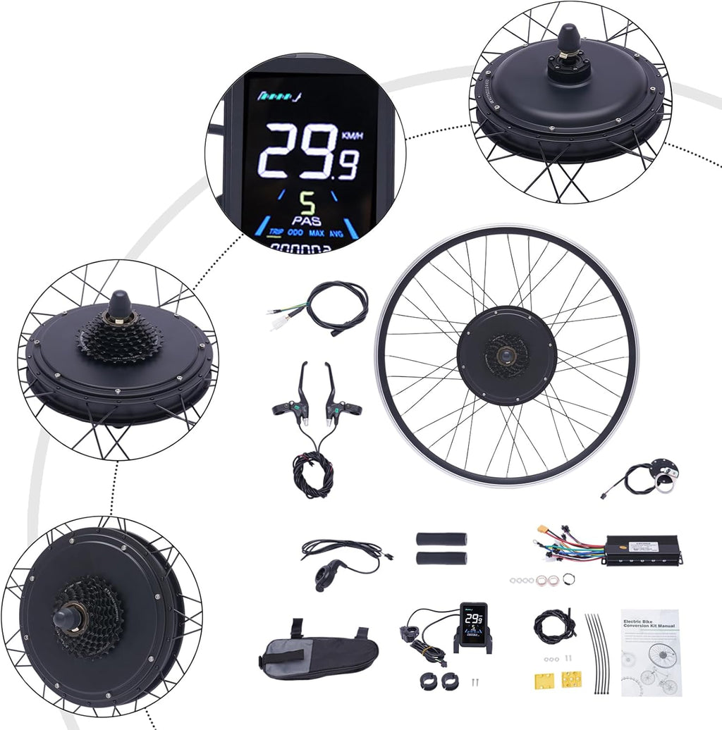 Lemoeyes 48V 1000W Electric Bicycle Rear Wheel Hub Motor Conversion Kit A67790