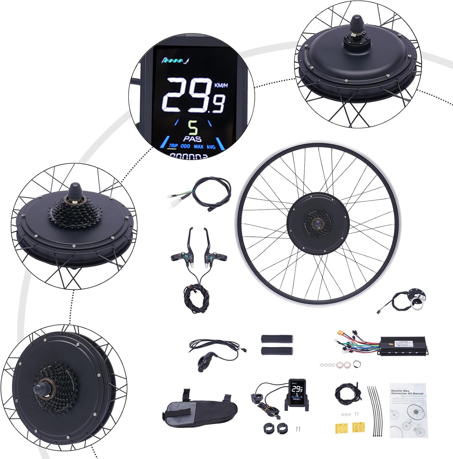 Lemoeyes 48V 1000W Electric Bicycle Rear Wheel Hub Motor Conversion Kit A67790