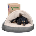 Furhaven 26" Round Cooling Gel Dog Bed for Medium/Small Dogs w/ Removable Washable Cover, For Dogs Up to 30 lbs - Sherpa & Suede Snuggery - Pink, 26-inch